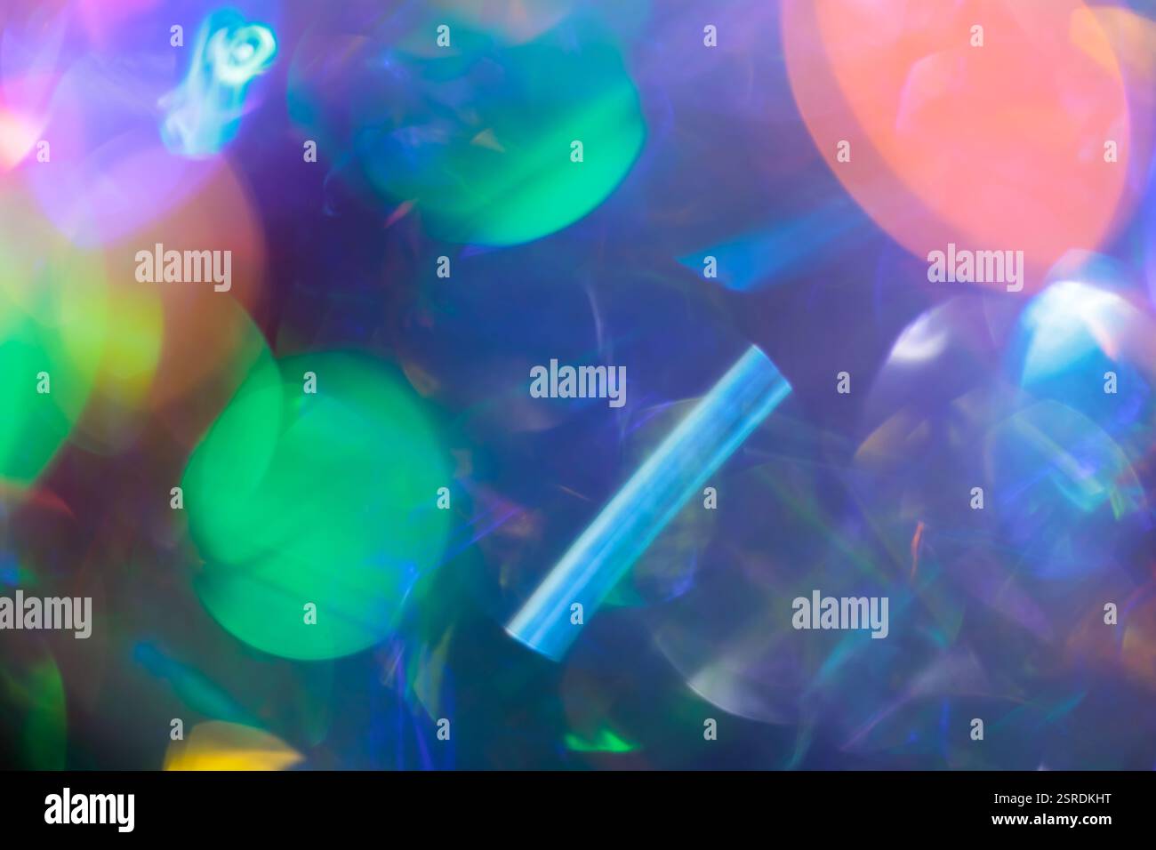 Multicolored Abstract Background with Defocused Spherical Lights and Glowing Gradient Stock Photo