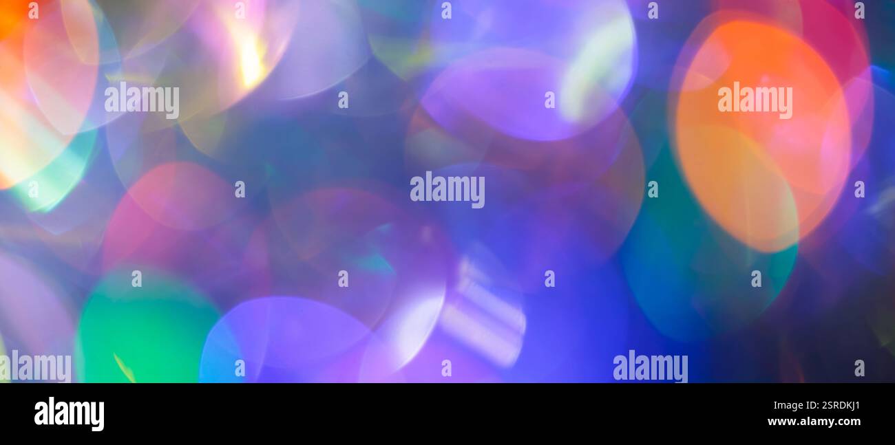 Multicolored Abstract Background with Defocused Spherical Lights and Glowing Gradient Stock Photo
