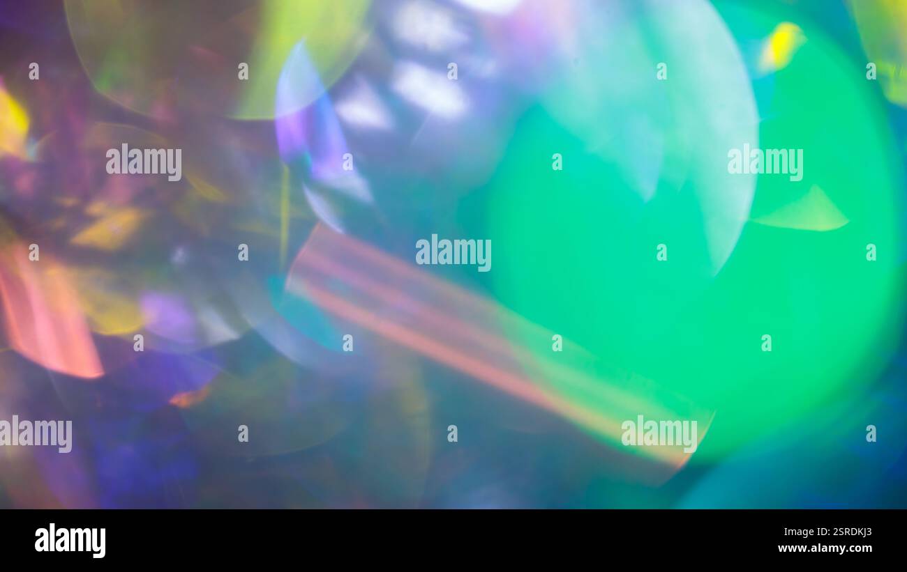 Multicolored Abstract Background with Defocused Spherical Lights and Glowing Gradient Stock Photo