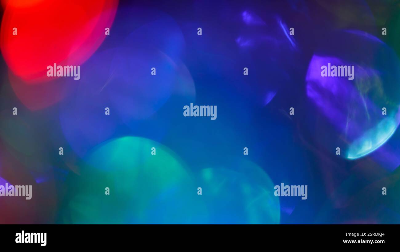 Multicolored Abstract Background with Defocused Spherical Lights and Glowing Gradient Stock Photo