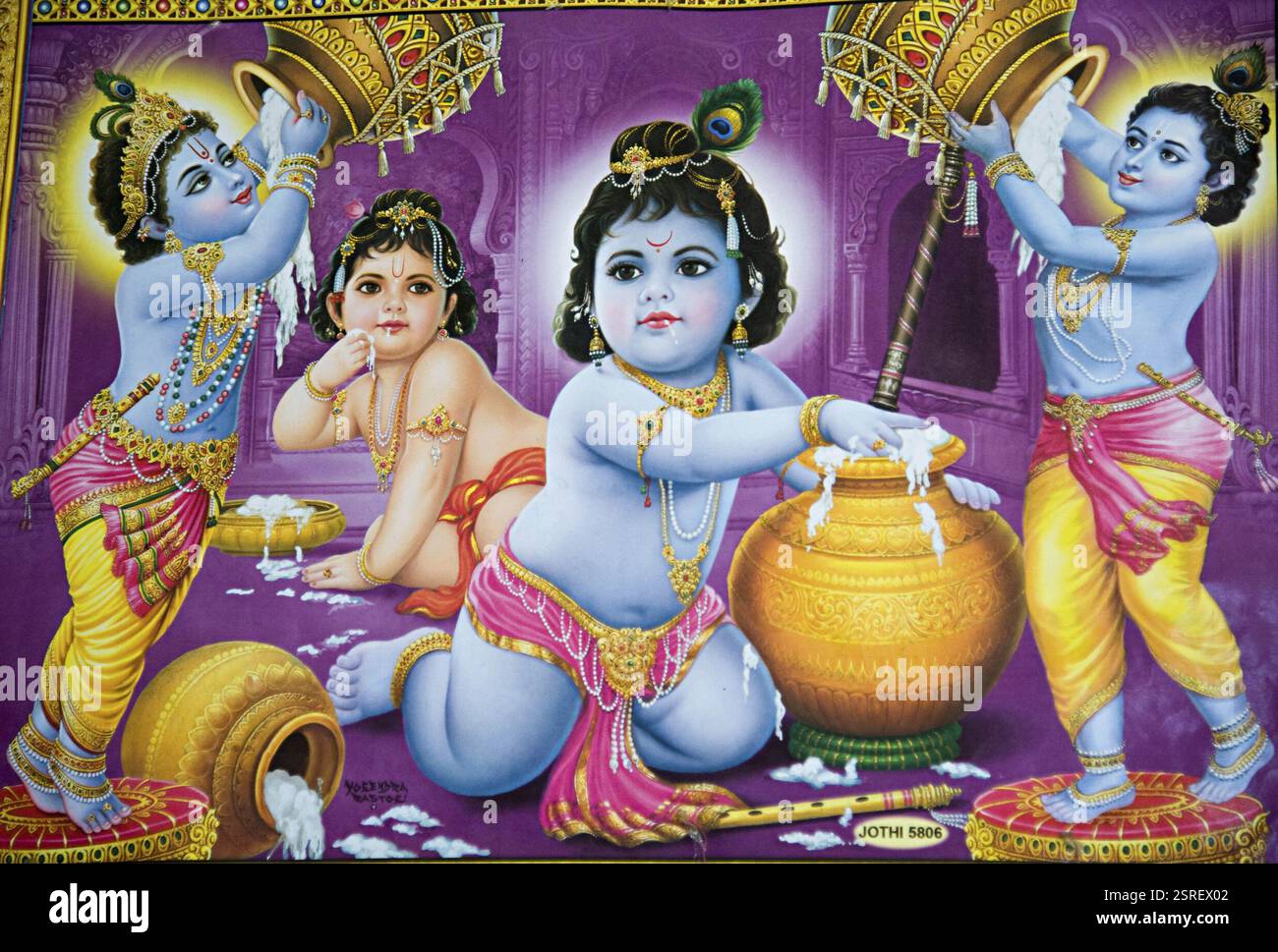 child-lord-krishna-painting-mathura-uttar-pradesh-india-asia-stock