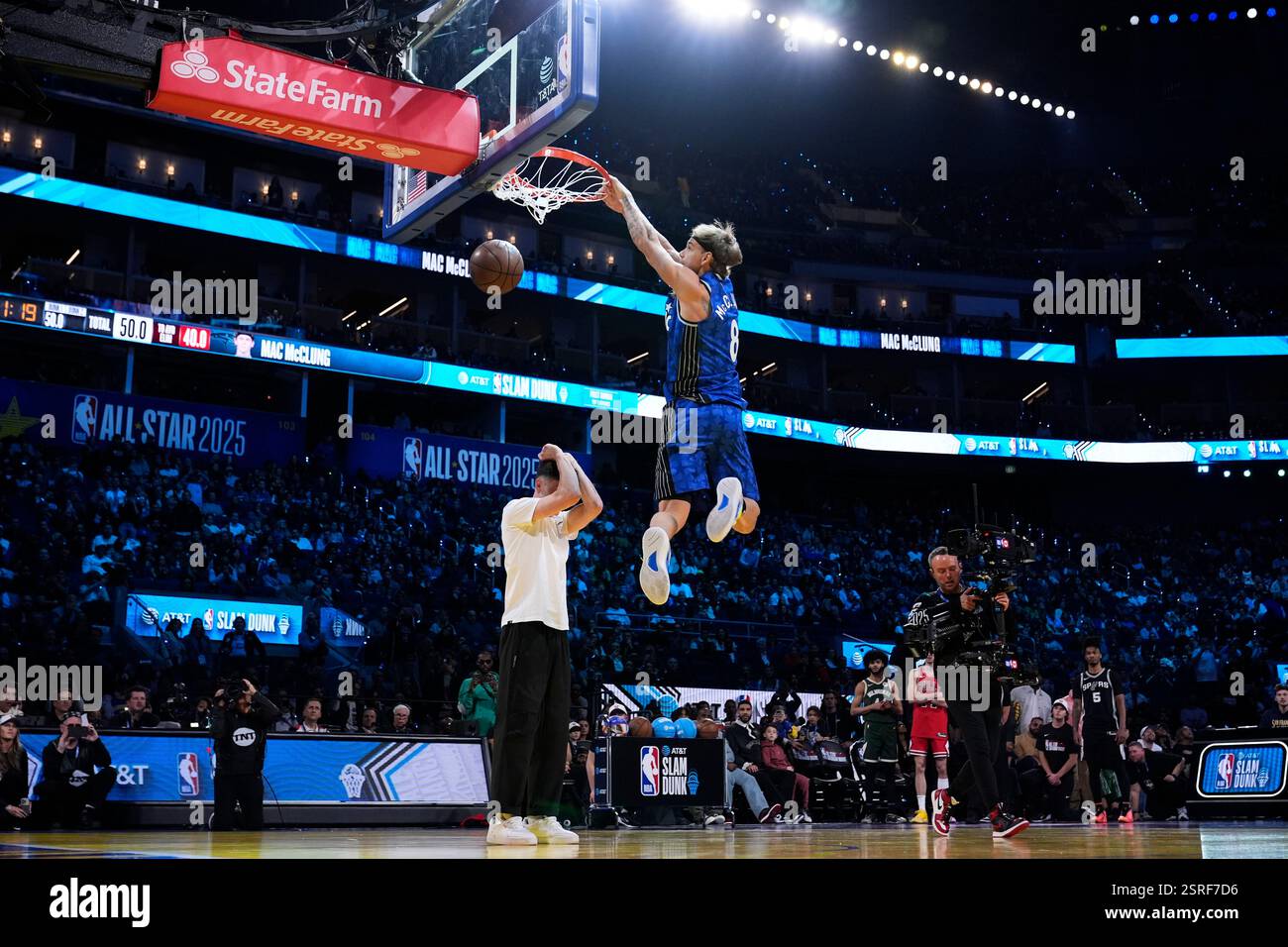 Osceola Magic guard Mac McClung dunks during the slam dunk contest at