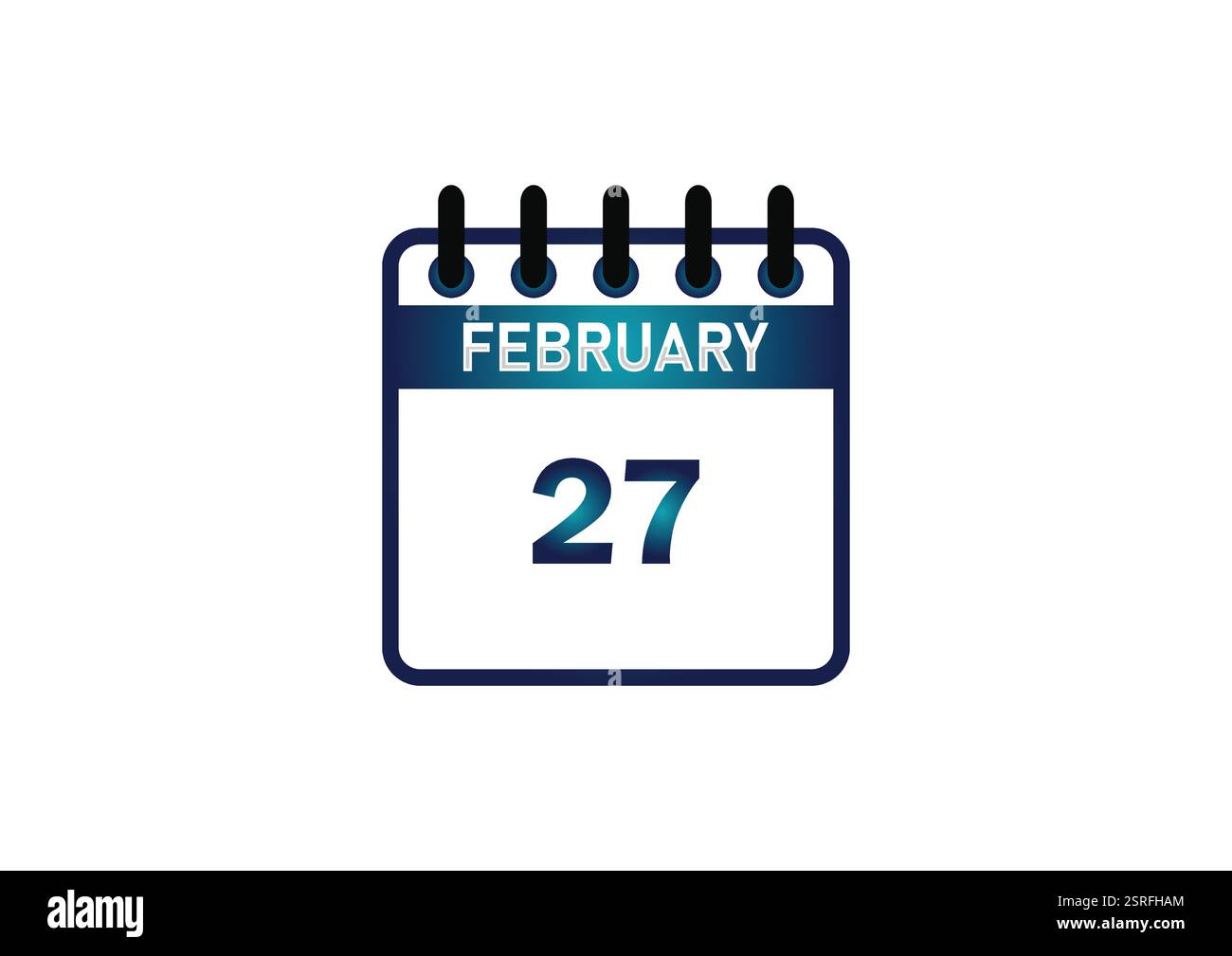 February 27 Calendar icon and Time planner Daily Calendar reminder February 27 Calendar icon and Time planner Daily Calendar reminder