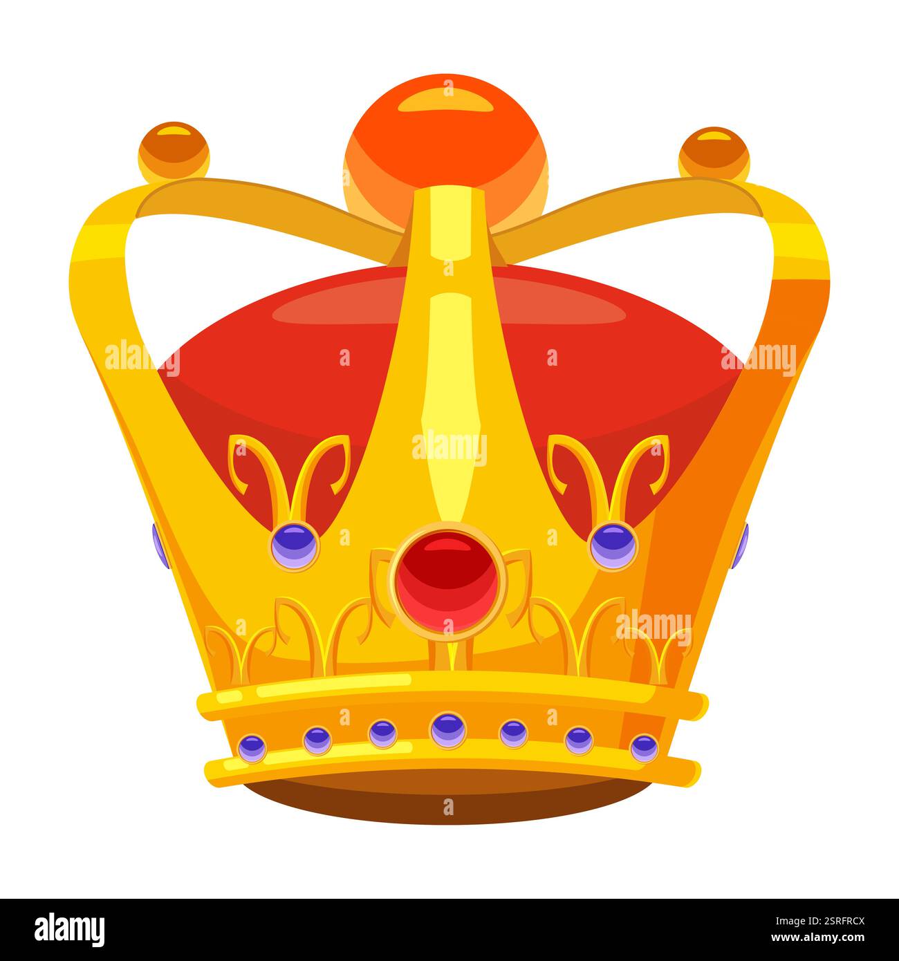 Crown cartoon golden royal jewelry of king queen, princess Stock Vector ...