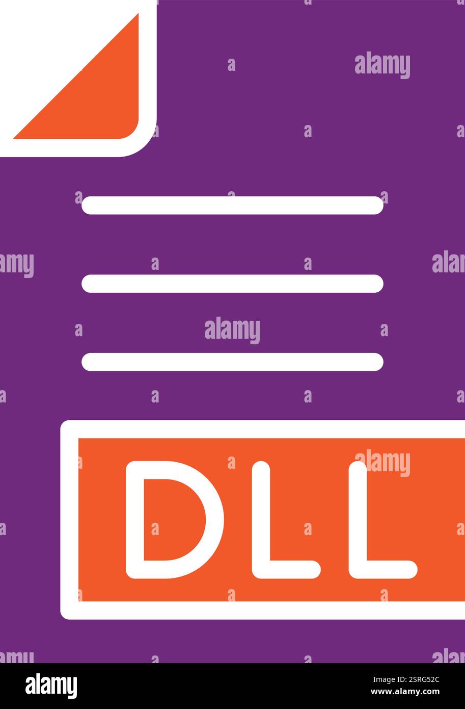 DLL Vector Icon Design Illustration Stock Vector