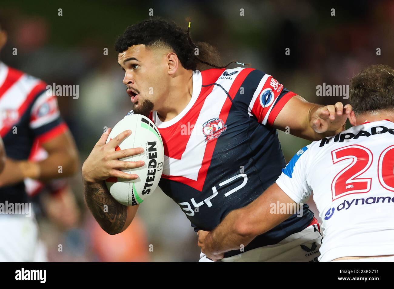 Sydney, Australia. 16th Feb, 2025. Taylor Losalu of the Roosters is