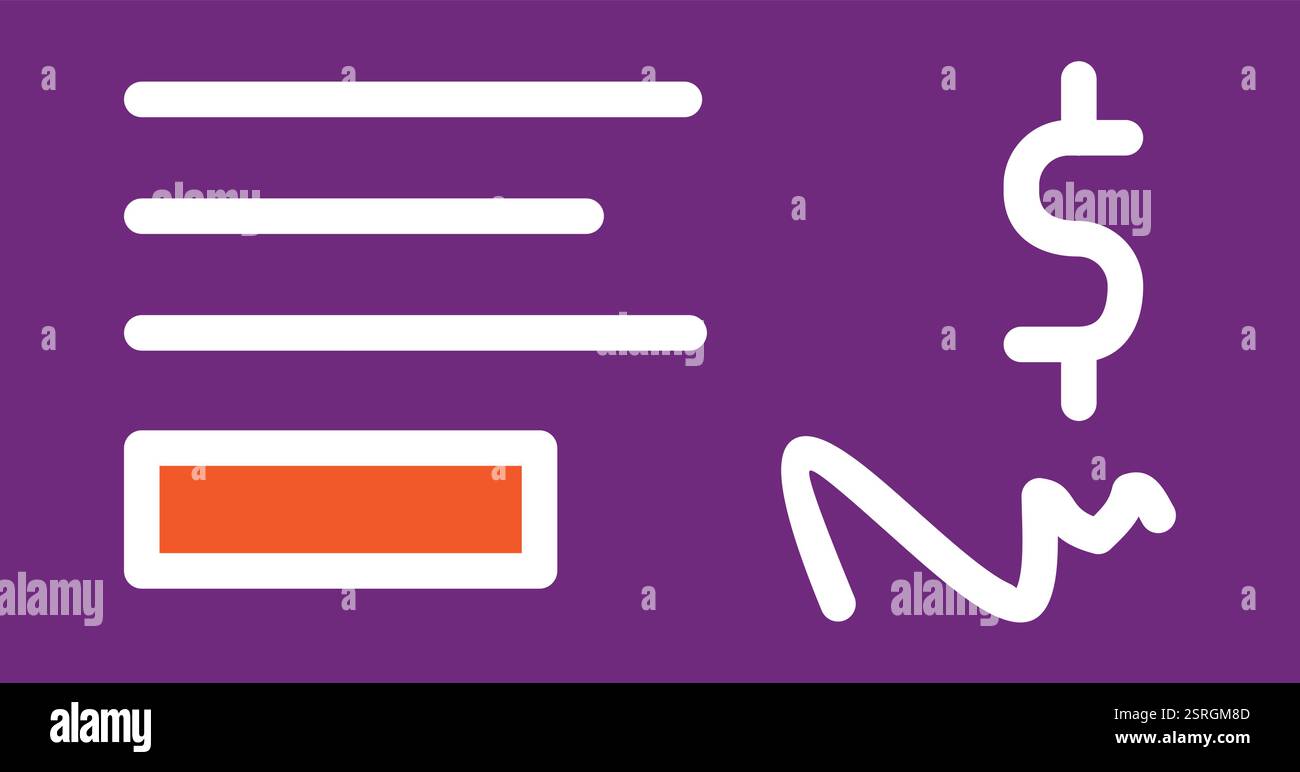Bank cheque Vector Icon Design Illustration Stock Vector Image & Art ...