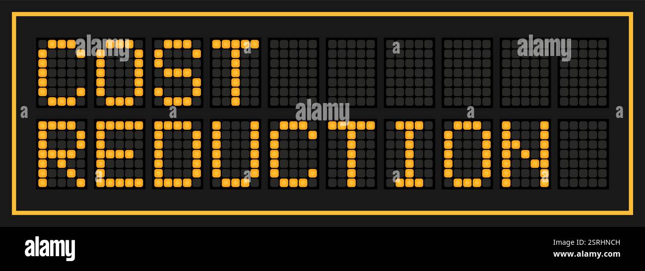 Orange color led banner in word cost reduction on black background ...