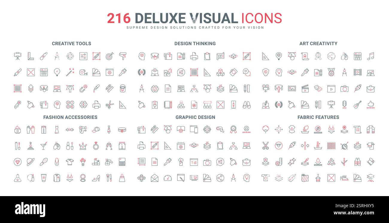 Art creativity of author, graphic tools, fashion and design line icon ...