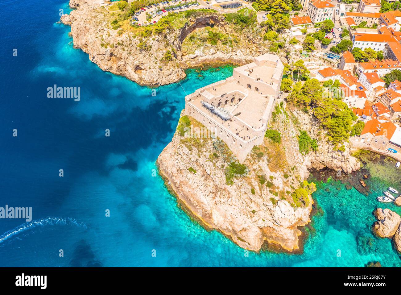 aerial-view-of-fort-lawrence-and-stunning-adriatic-coast-in-dubrovnik
