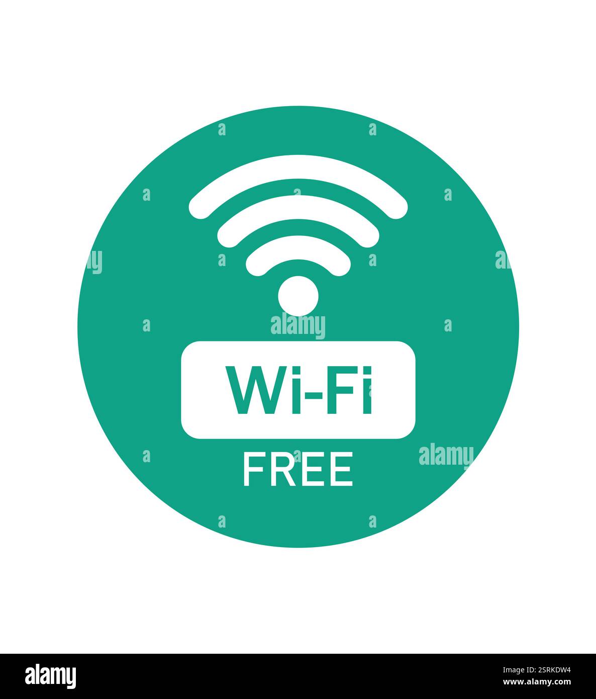Free WiFi Icons Symbol Set.Free WiFi icon set symbol. color Vector wifi sign on white background. Wifi signal, public place, restaurant, access point. Stock Vector
