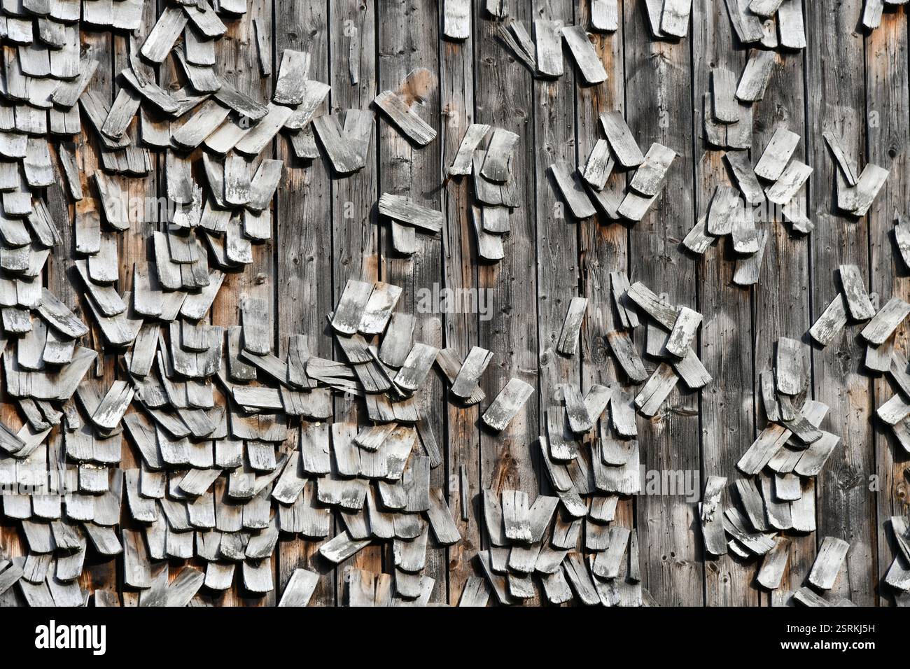 destroyed wooden shingles on an old building Stock Photo - Alamy