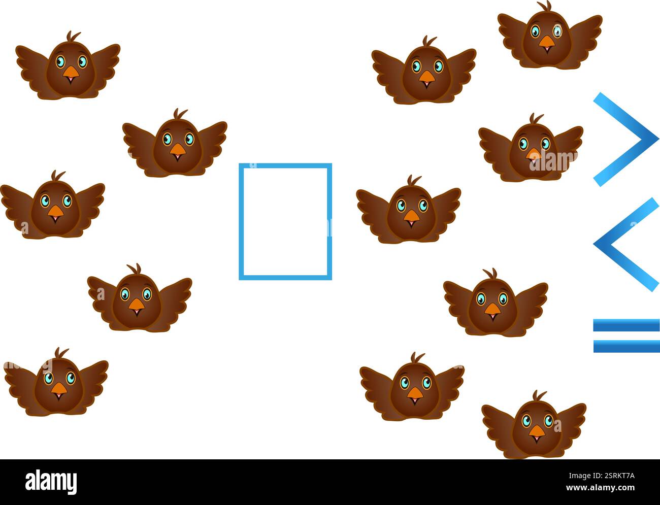 Educational game for children, comparison of the number of birds Stock ...