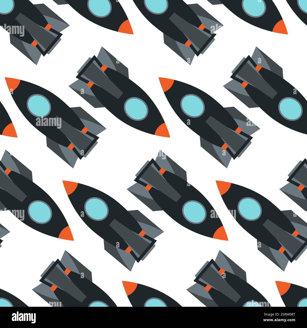Seamless pattern with space rocket. Vector illustration Stock Vector ...