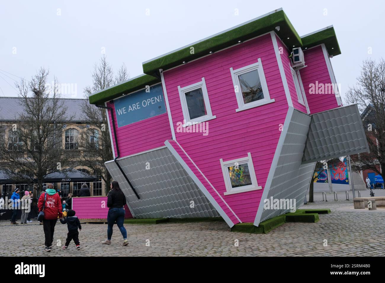 Bristol, UK. 16th Feb, 2025. Upside down House attracts visitors during