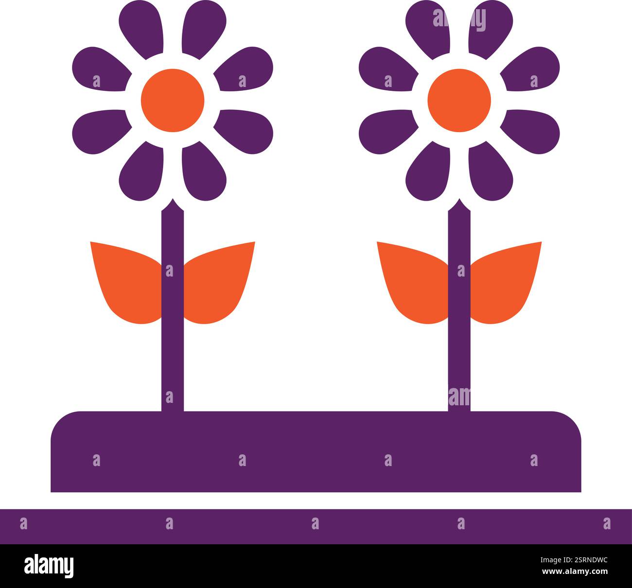 Two flowers vector vectors hi-res stock photography and images - Alamy