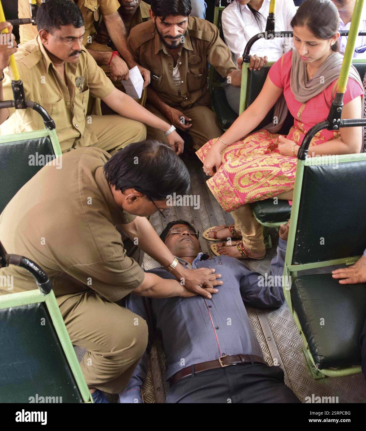 BEST worker performs chest compressions person learning CPR training ...