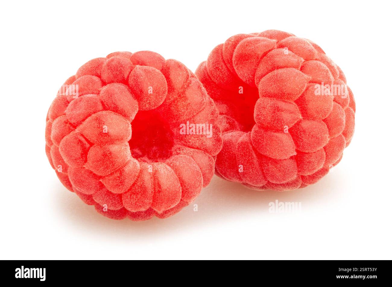 raspberry path isolated on white Stock Photo
