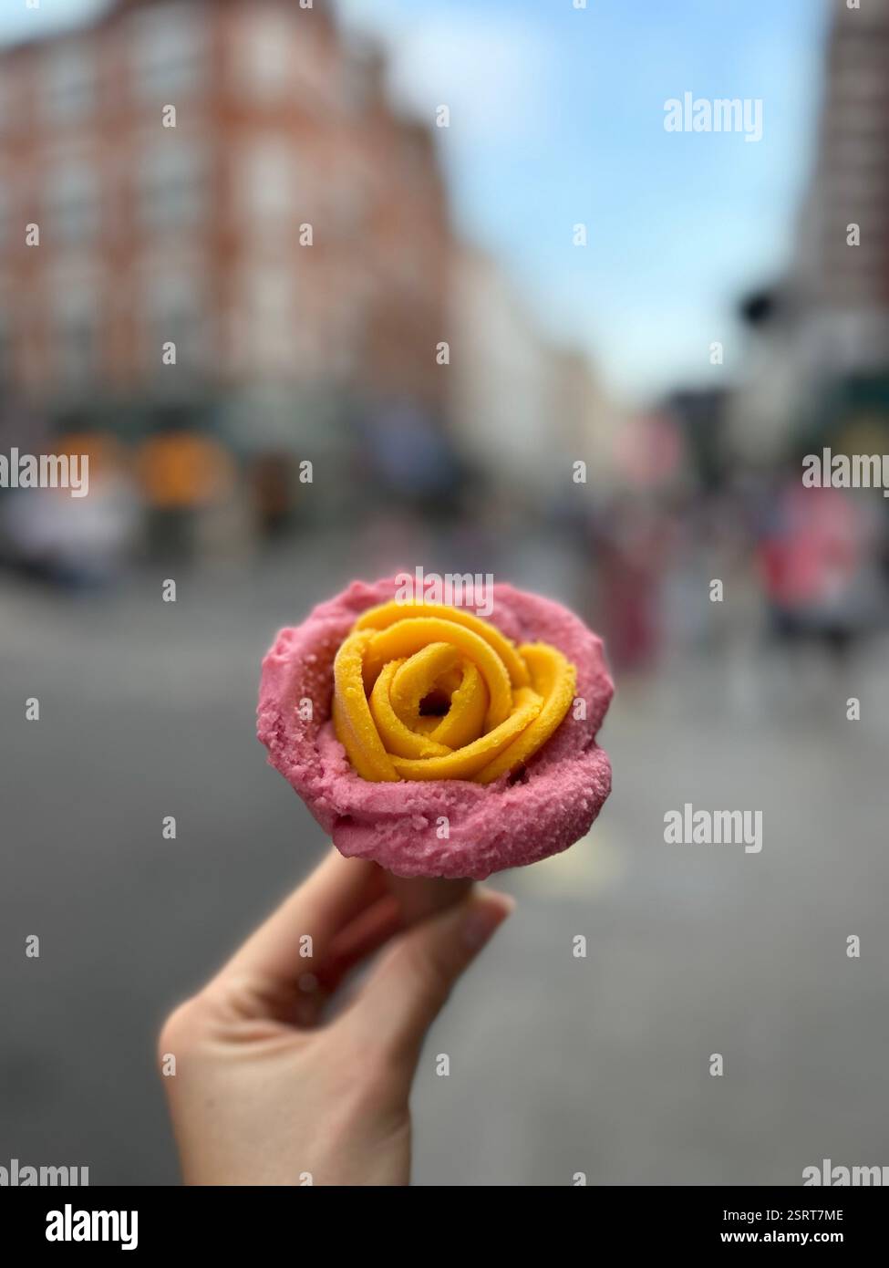 Gelato shaped like a flower | London - Smartphone Captured Stock Image