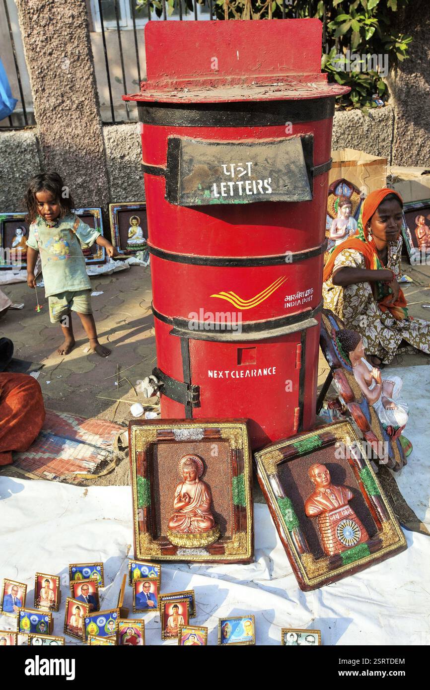 Hawker selling of Dr Babasaheb Ambedkar and Gautam Buddha frame, Mumbai ...