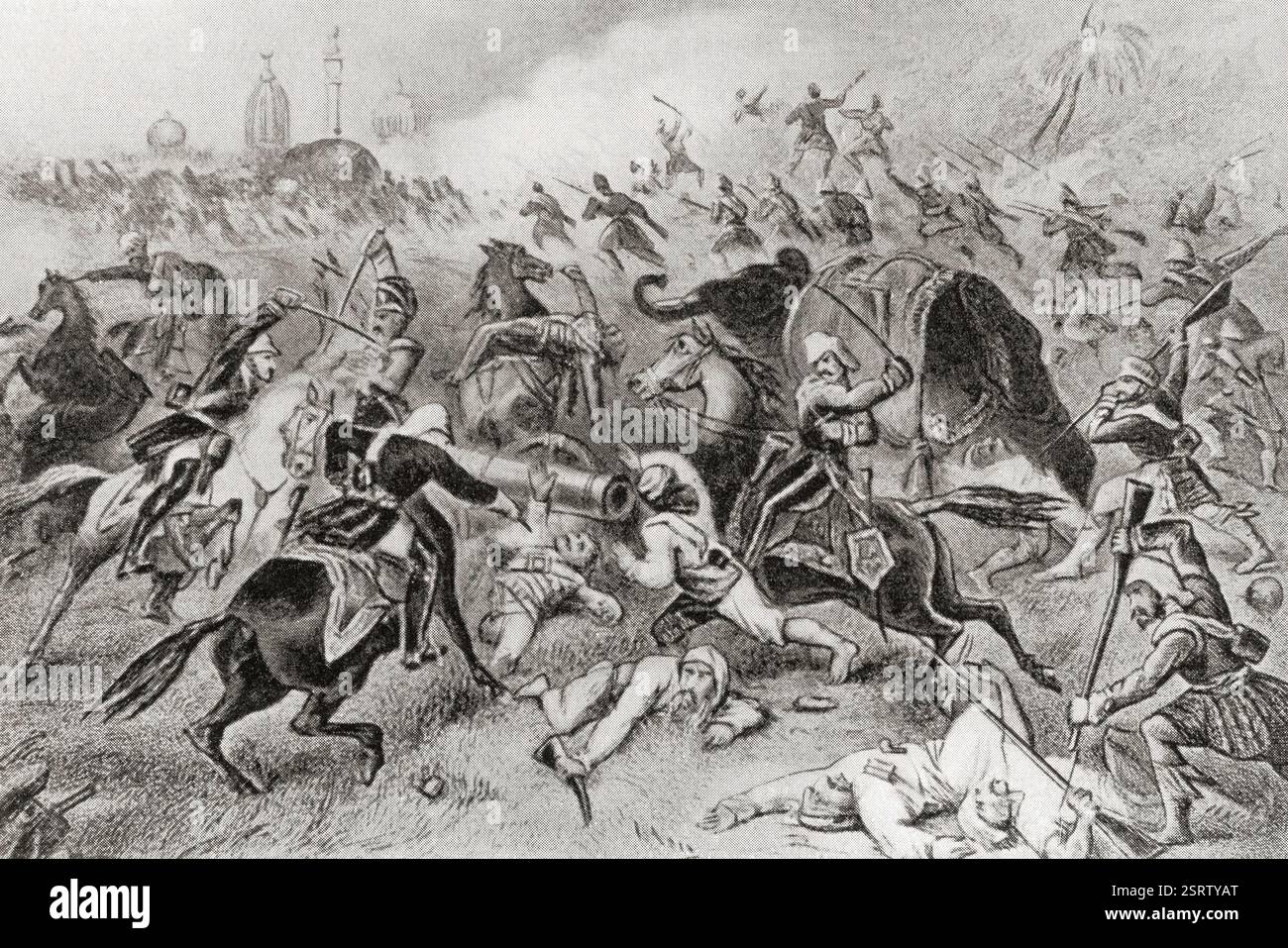 Defeat of Tatya Tope by the British at Cawnpore, India, Asia Stock Photo