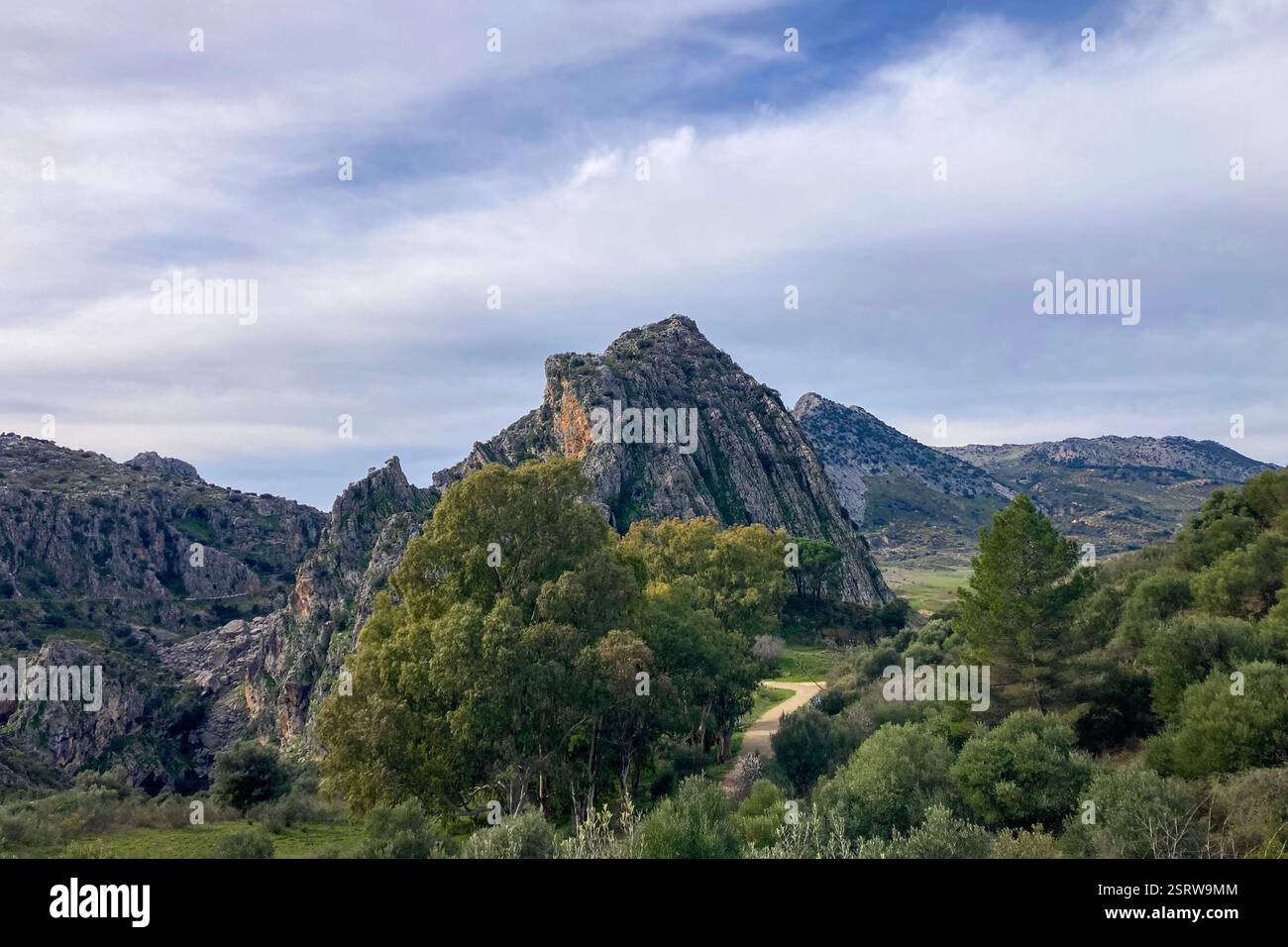 Hiking to Montejaque dam (Presa de Montejaque) and Hundidero cave (Cueva del Hundidero) in the province of Malaga, Andalusia, Spain - Smartphone Captured Stock Image