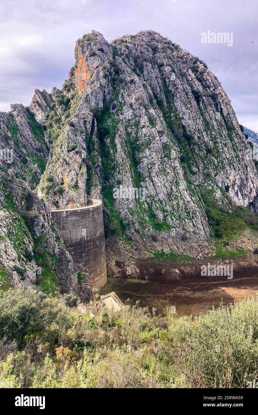 Hiking to Montejaque dam (Presa de Montejaque) and Hundidero cave (Cueva del Hundidero) in the province of Malaga, Andalusia, Spain - Smartphone Captured Stock Image
