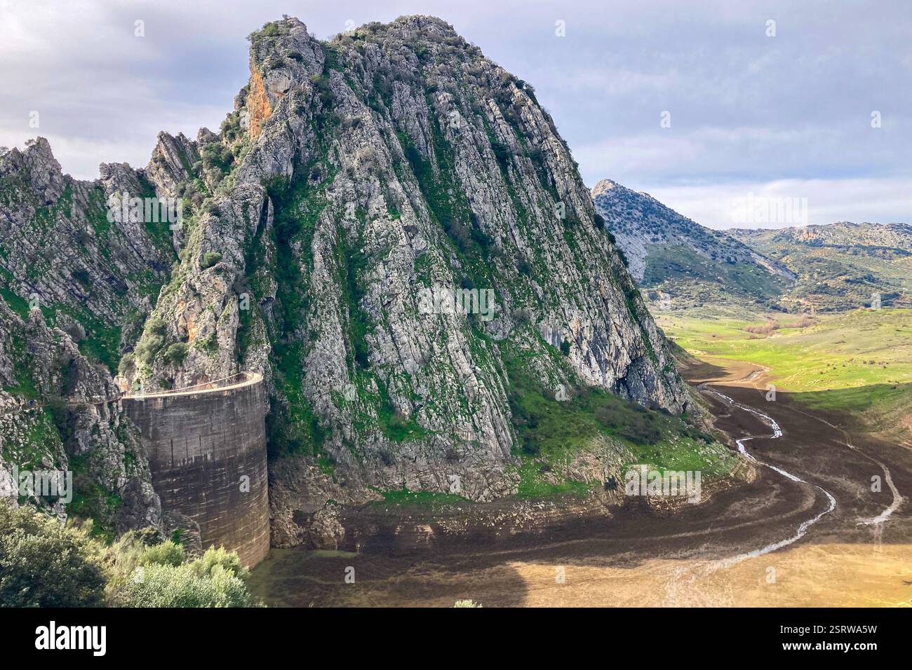 Hiking to Montejaque dam (Presa de Montejaque) and Hundidero cave (Cueva del Hundidero) in the province of Malaga, Andalusia, Spain - Smartphone Captured Stock Image