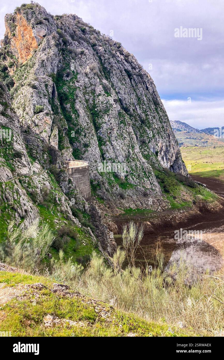 Hiking to Montejaque dam (Presa de Montejaque) and Hundidero cave (Cueva del Hundidero) in the province of Malaga, Andalusia, Spain - Smartphone Captured Stock Image