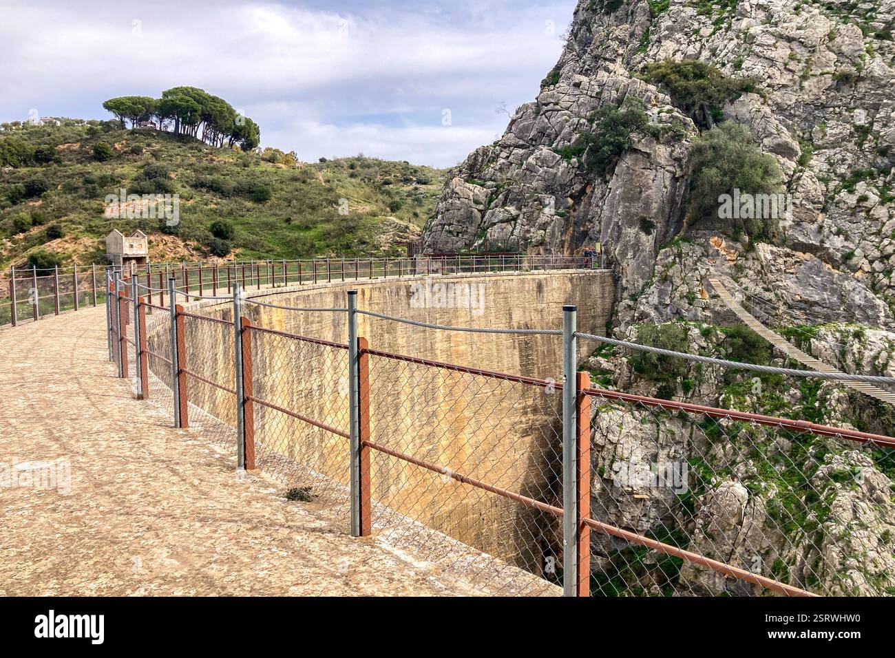 Hiking to Montejaque dam (Presa de Montejaque) and Hundidero cave (Cueva del Hundidero) in the province of Malaga, Andalusia, Spain - Smartphone Captured Stock Image