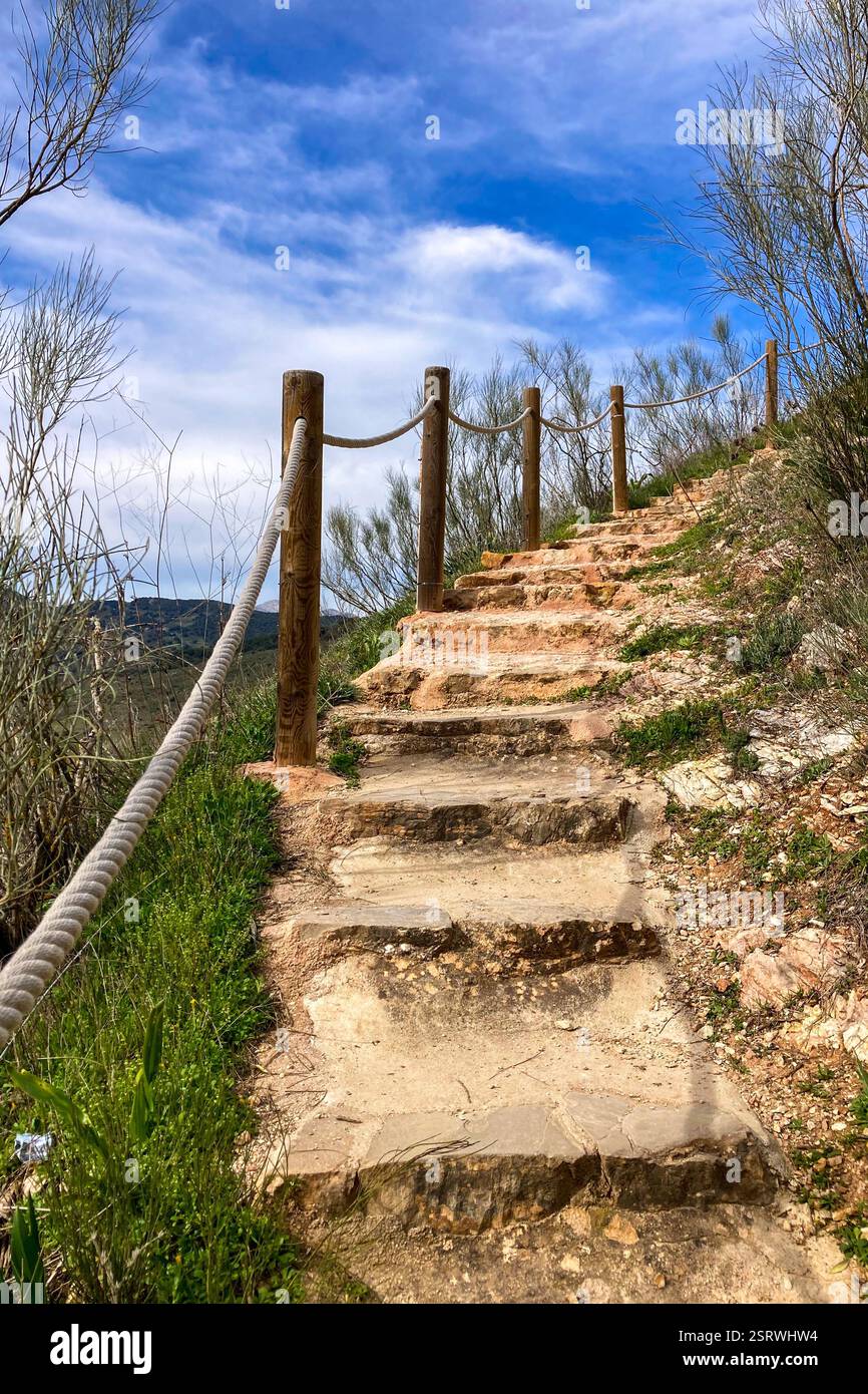 Hiking to Montejaque dam (Presa de Montejaque) and Hundidero cave (Cueva del Hundidero) in the province of Malaga, Andalusia, Spain - Smartphone Captured Stock Image