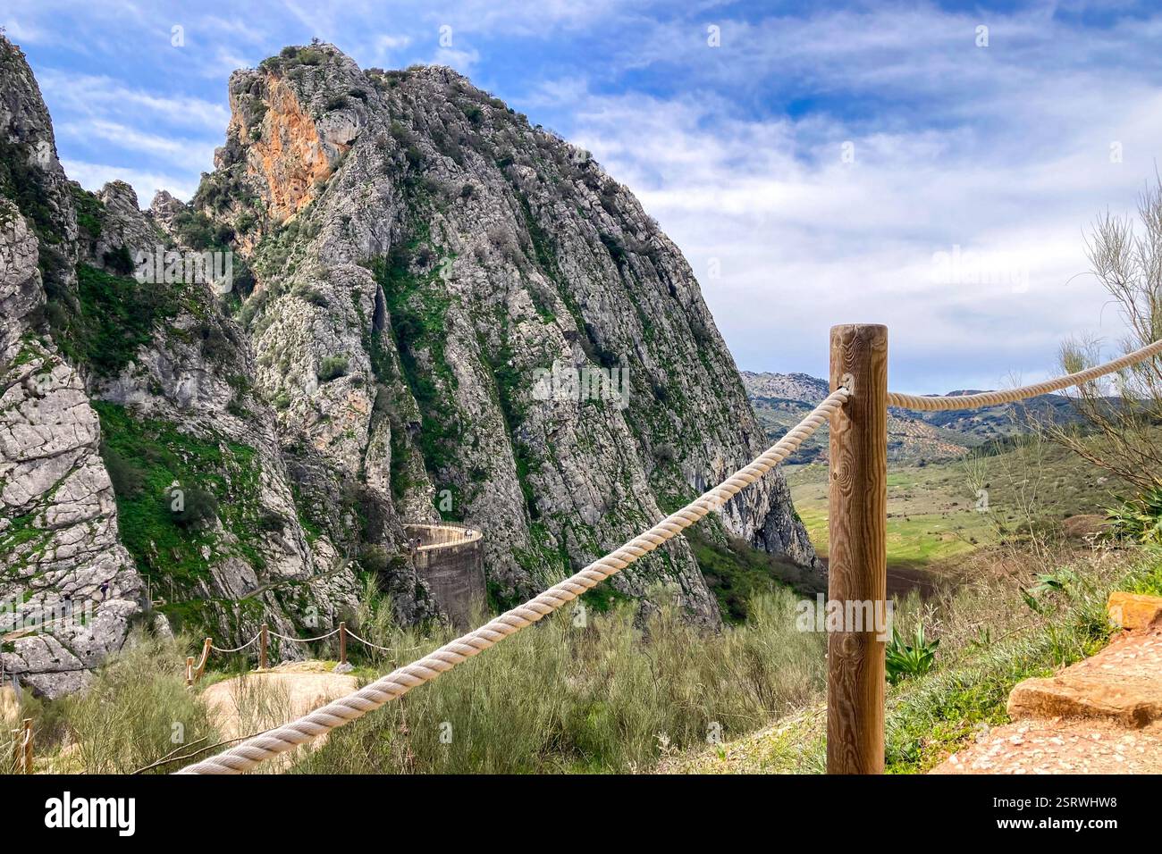 Hiking to Montejaque dam (Presa de Montejaque) and Hundidero cave (Cueva del Hundidero) in the province of Malaga, Andalusia, Spain - Smartphone Captured Stock Image