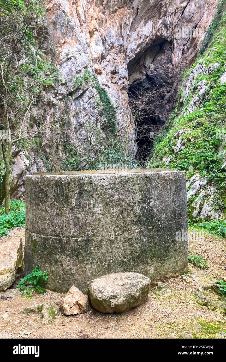 Hiking to Montejaque dam (Presa de Montejaque) and Hundidero cave (Cueva del Hundidero) in the province of Malaga, Andalusia, Spain - Smartphone Captured Stock Image