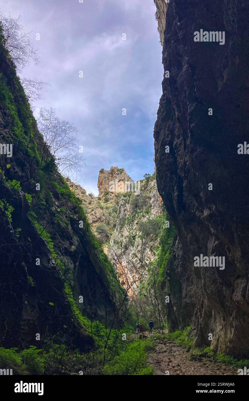 Hiking to Montejaque dam (Presa de Montejaque) and Hundidero cave (Cueva del Hundidero) in the province of Malaga, Andalusia, Spain - Smartphone Captured Stock Image