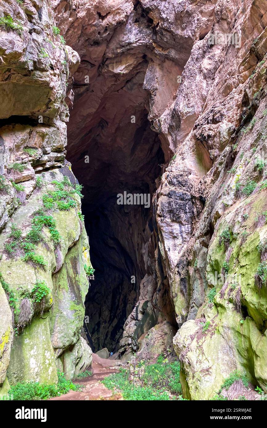 Hiking to Montejaque dam (Presa de Montejaque) and Hundidero cave (Cueva del Hundidero) in the province of Malaga, Andalusia, Spain - Smartphone Captured Stock Image