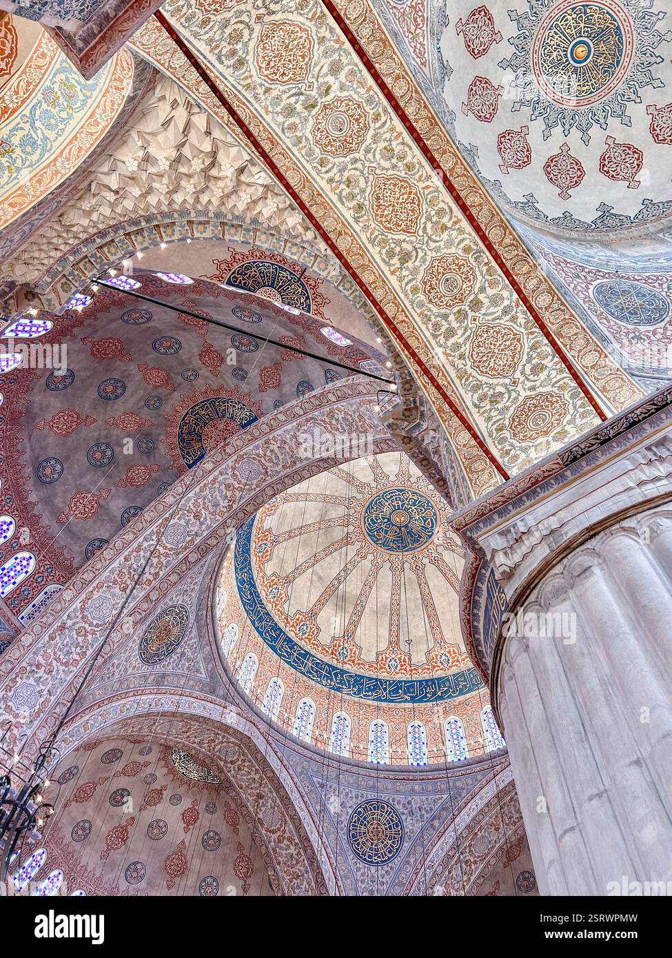 Colorful Ceiling of the Blue Mosque | Istanbul, Turkey - Smartphone Captured Stock Image