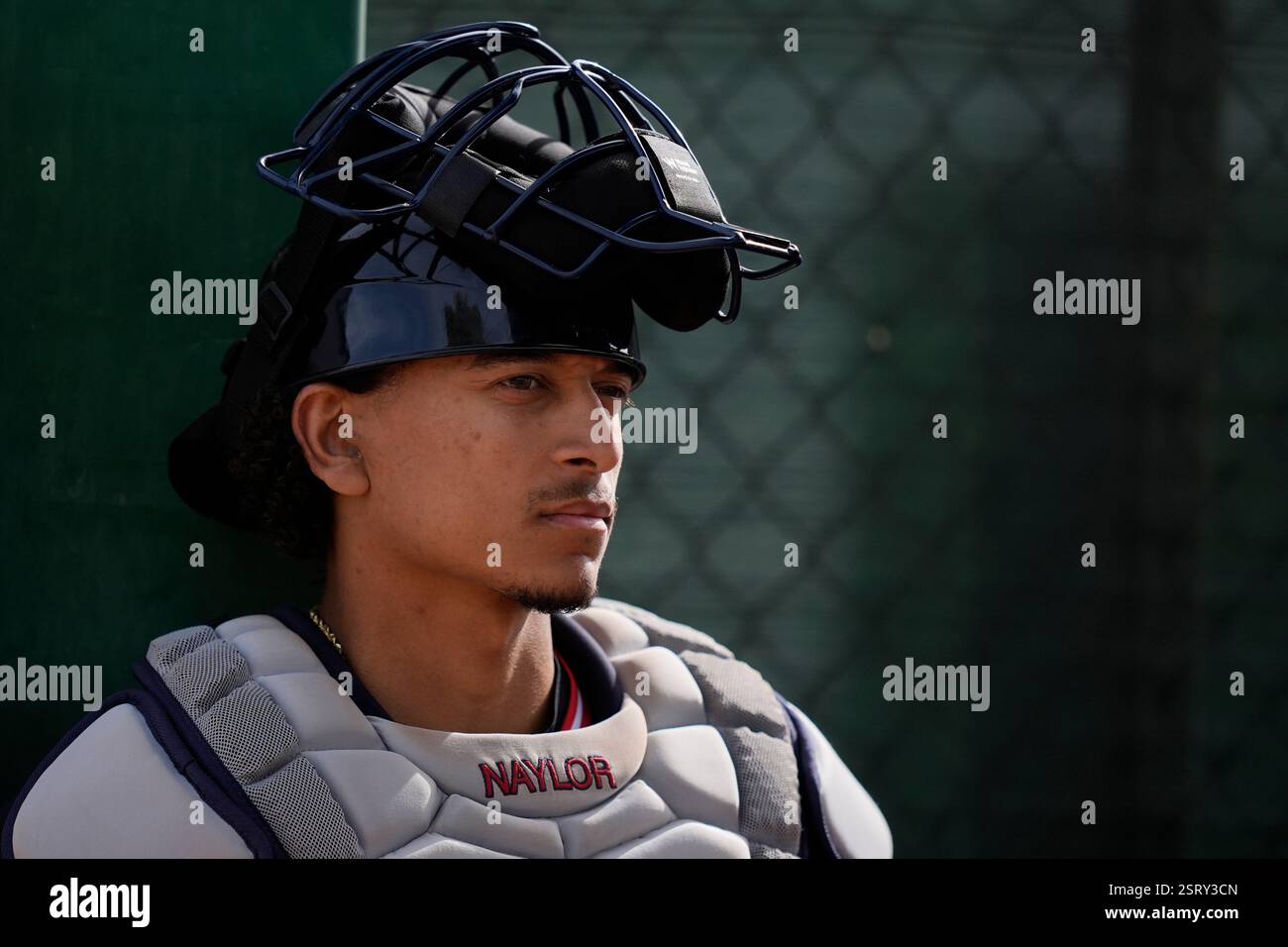 Cleveland Guardians catcher Bo Naylor during spring training baseball ...