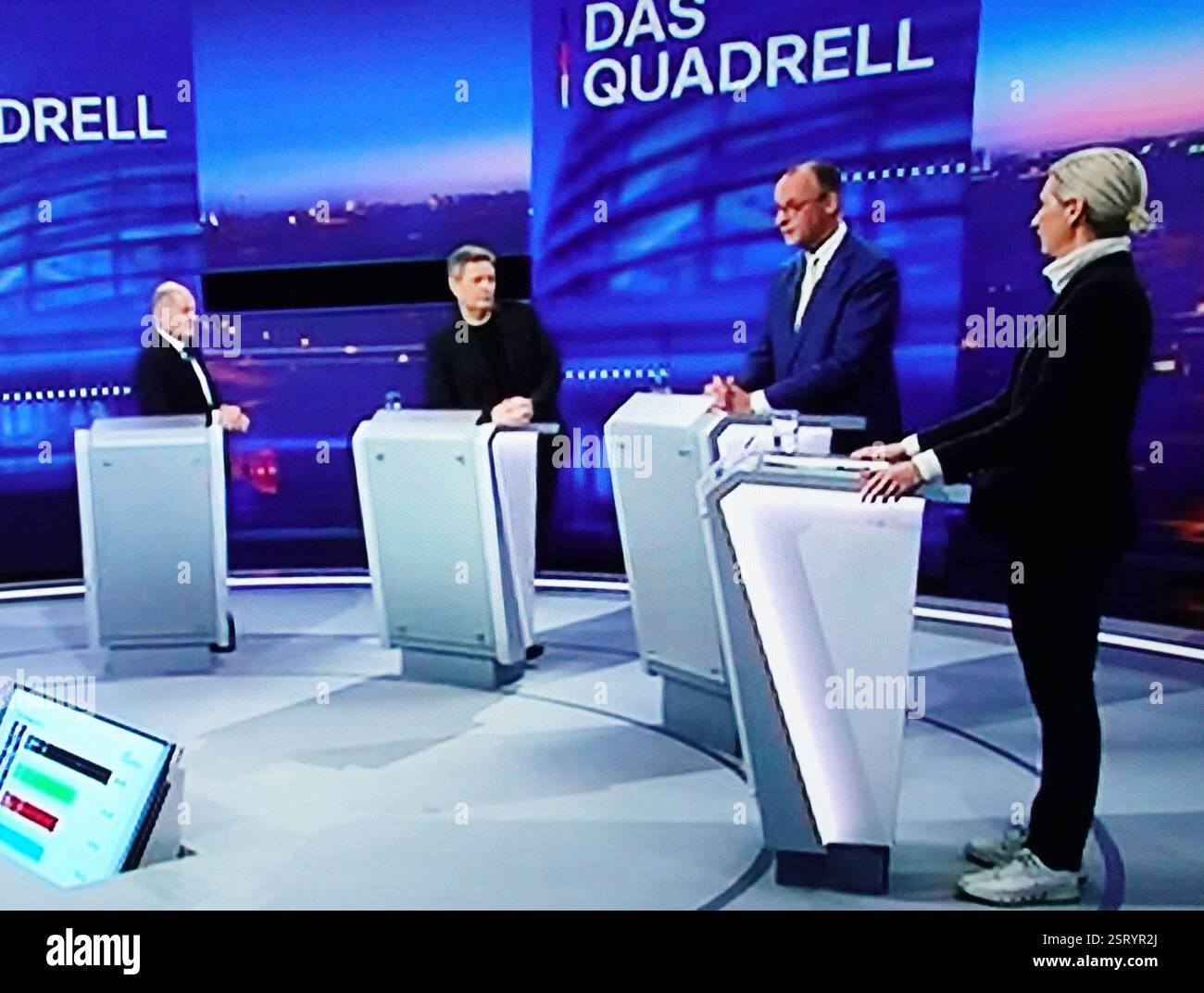 Schlagabtausch zur Bundestagswahl in der Viererrunde bei RTL am 16.02. ...