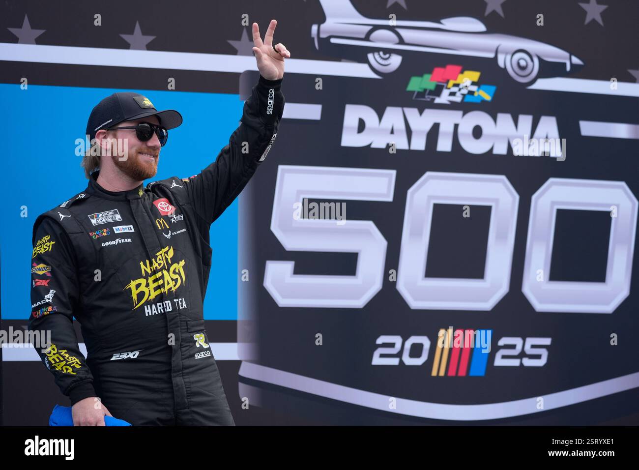 Tyler Reddick waves during driver introductions before the NASCAR ...