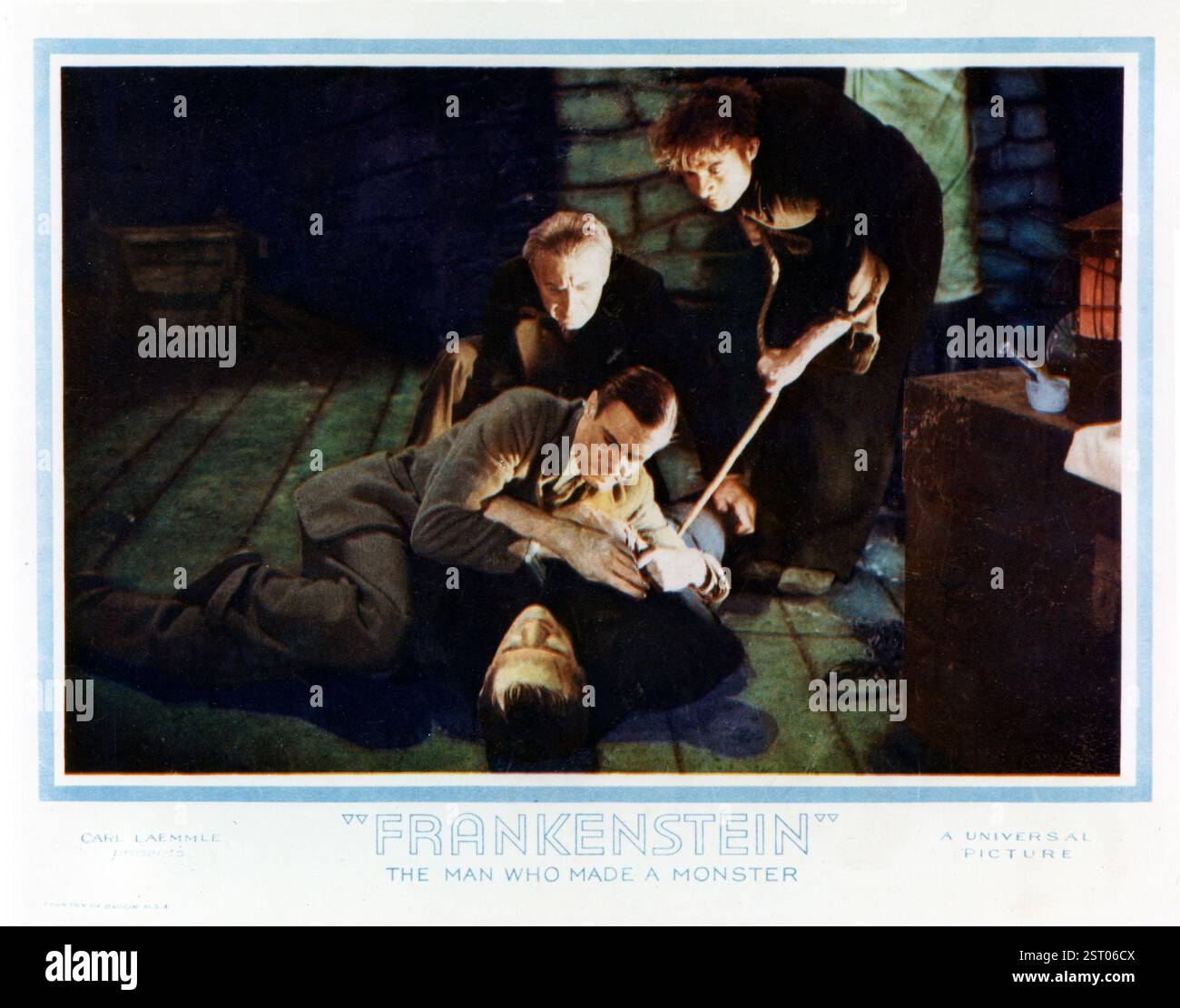 FRANKENSTEIN BORIS KARLOFF, COLIN CLIVE, DWIGHT FRYE     Date: 1931 Stock Photo