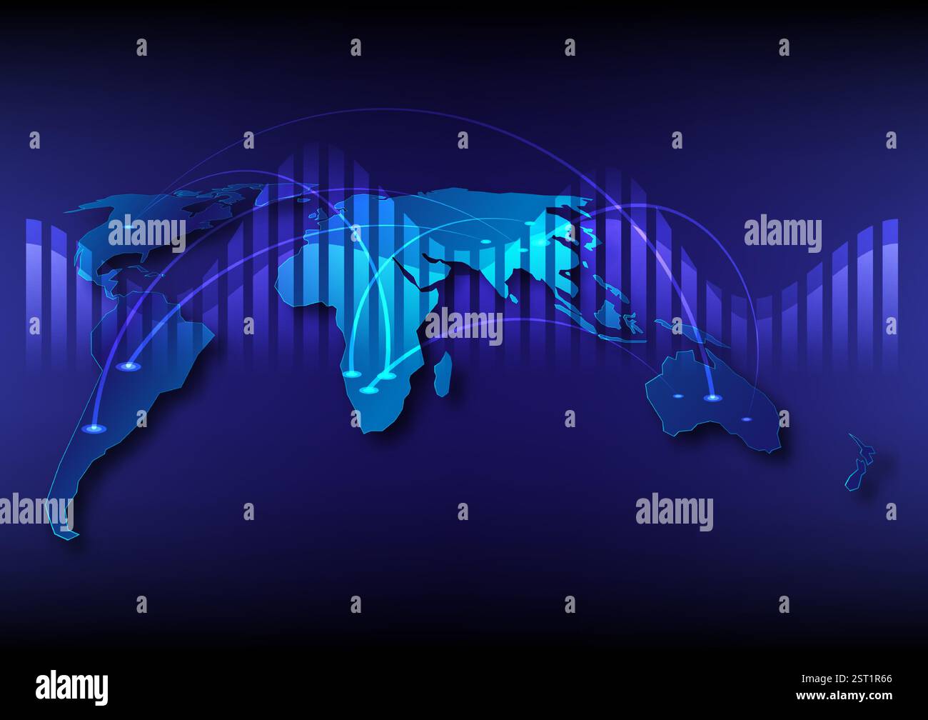 Abstract background with communication network world map, stock vector Stock Vector