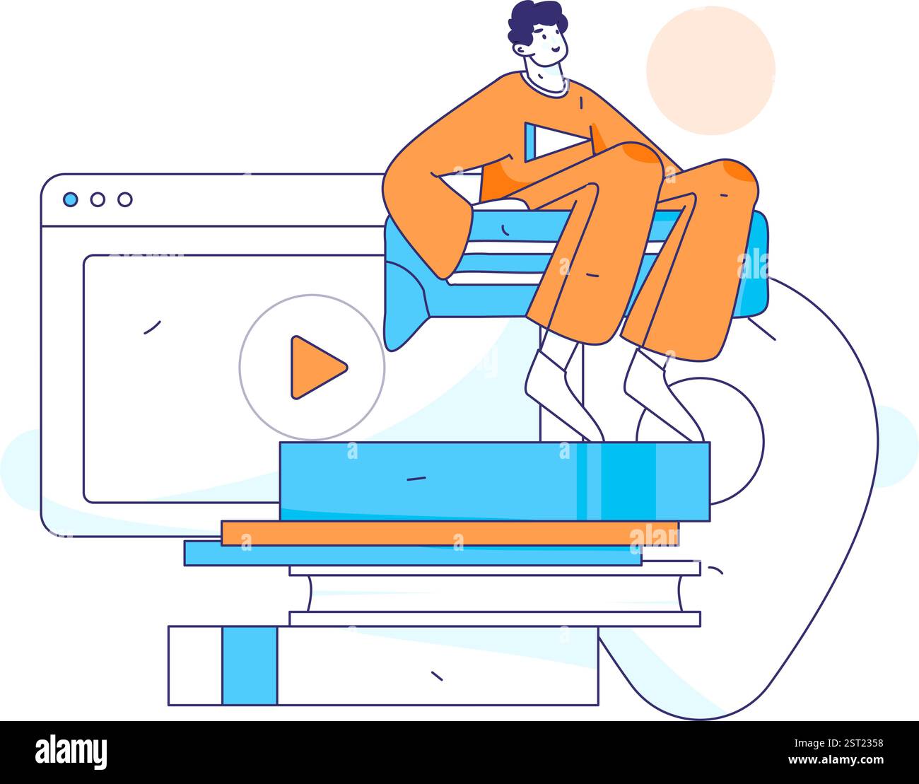 Education and learning people flat vector concept hand drawn ...