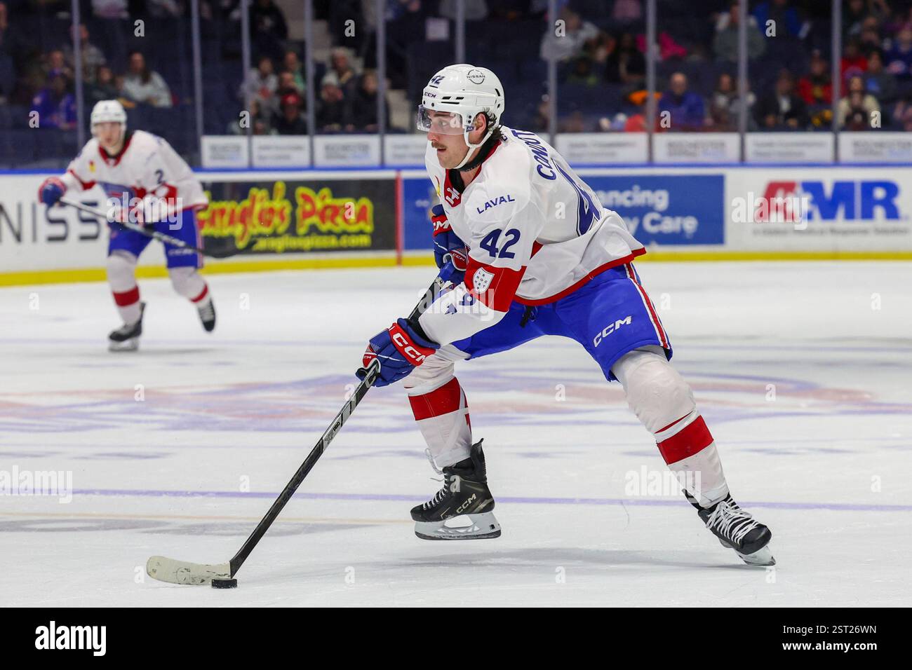February 16th 2025: Laval Rocket forward Lucas Condotta (42) skates in ...