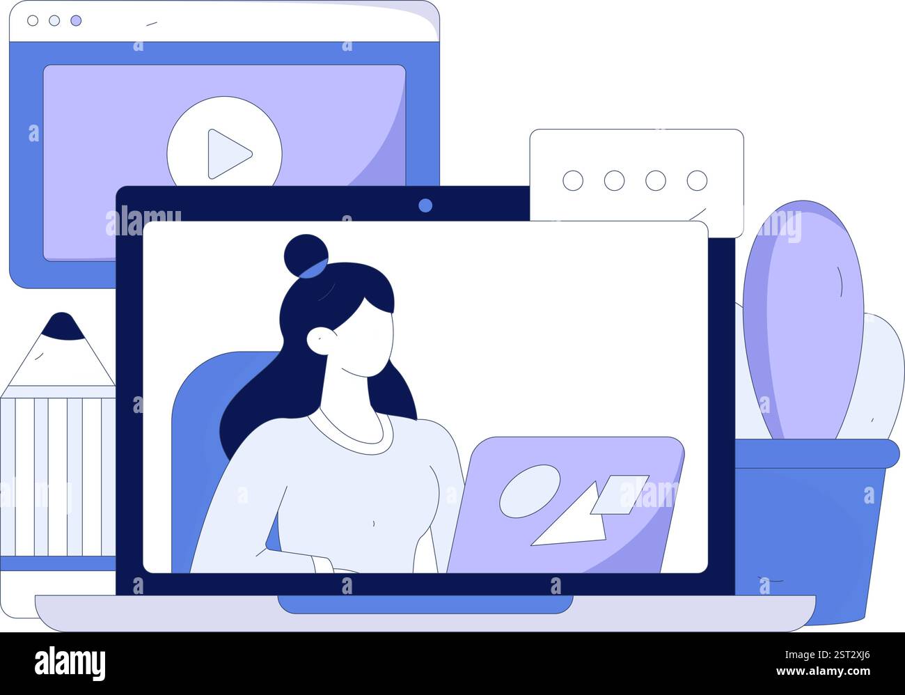 Education and learning people flat vector concept hand drawn ...