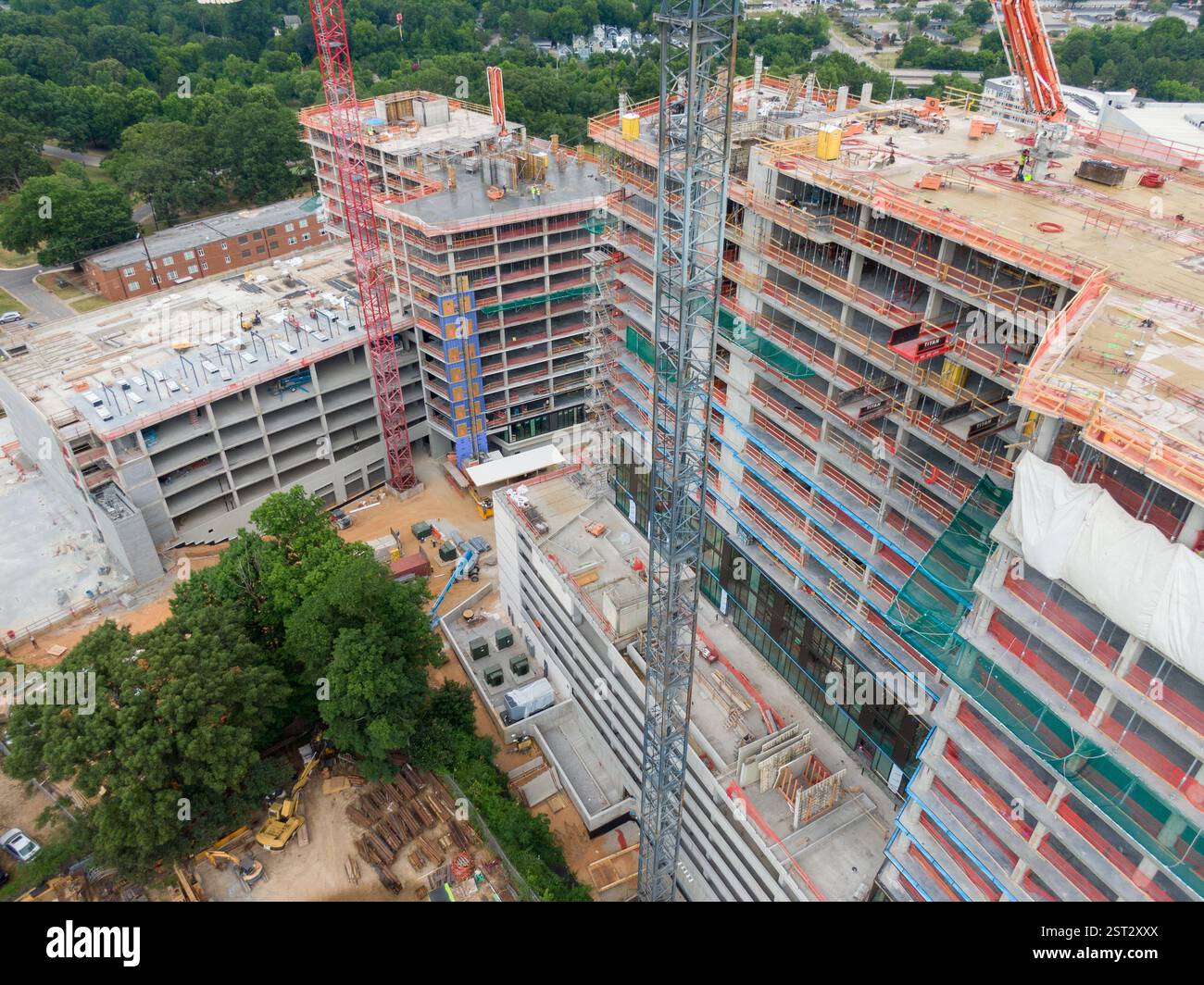 Day Time Drone Images of Large Mixed Use High Rise Under Construction ...