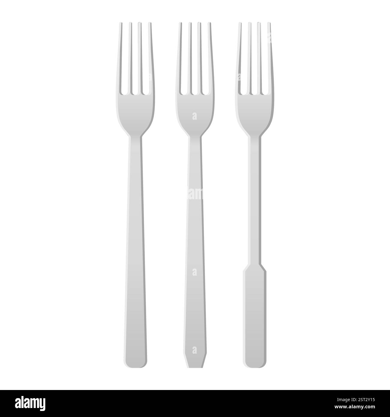 Cutlery White Fork Vector. Dinner Fork Element. Kitchen Utensils Fork ...