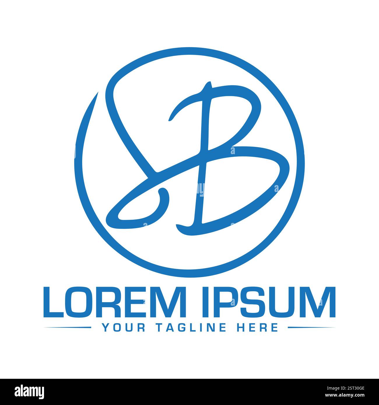 SB Letter Logo Design Stock Vector