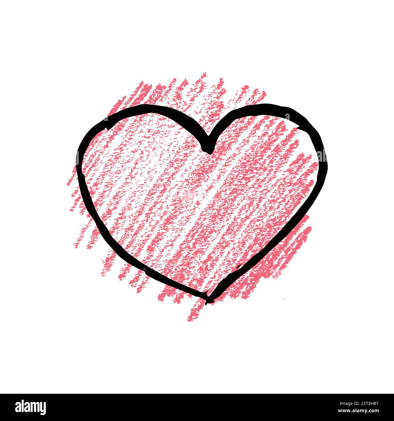 Sketch Scribble Hearts on red background. Hand drawn Pencil Scribble Hearts. Vector illustration Stock Vector