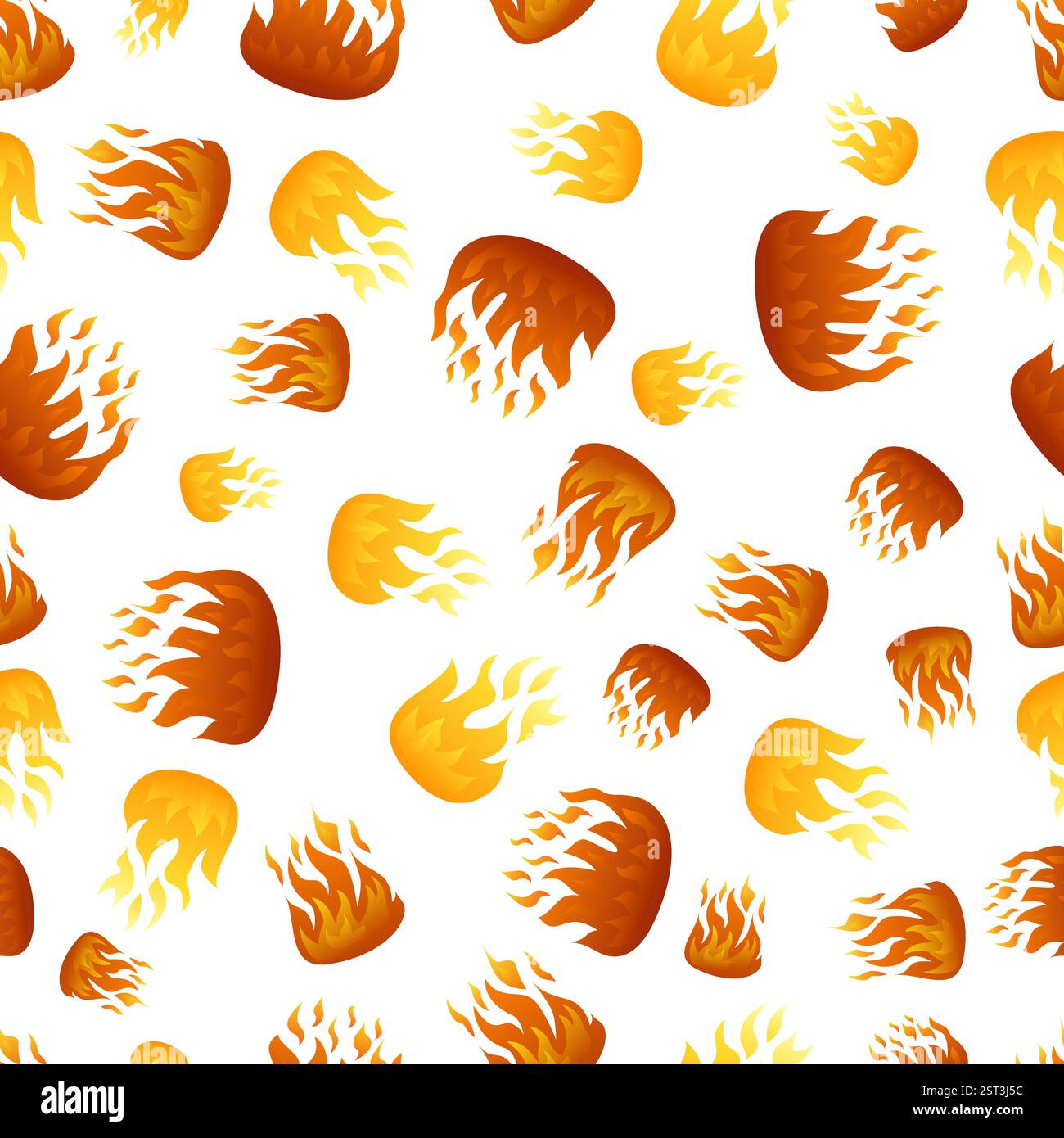 Seamless pattern with fire flame on white background. Vector ...