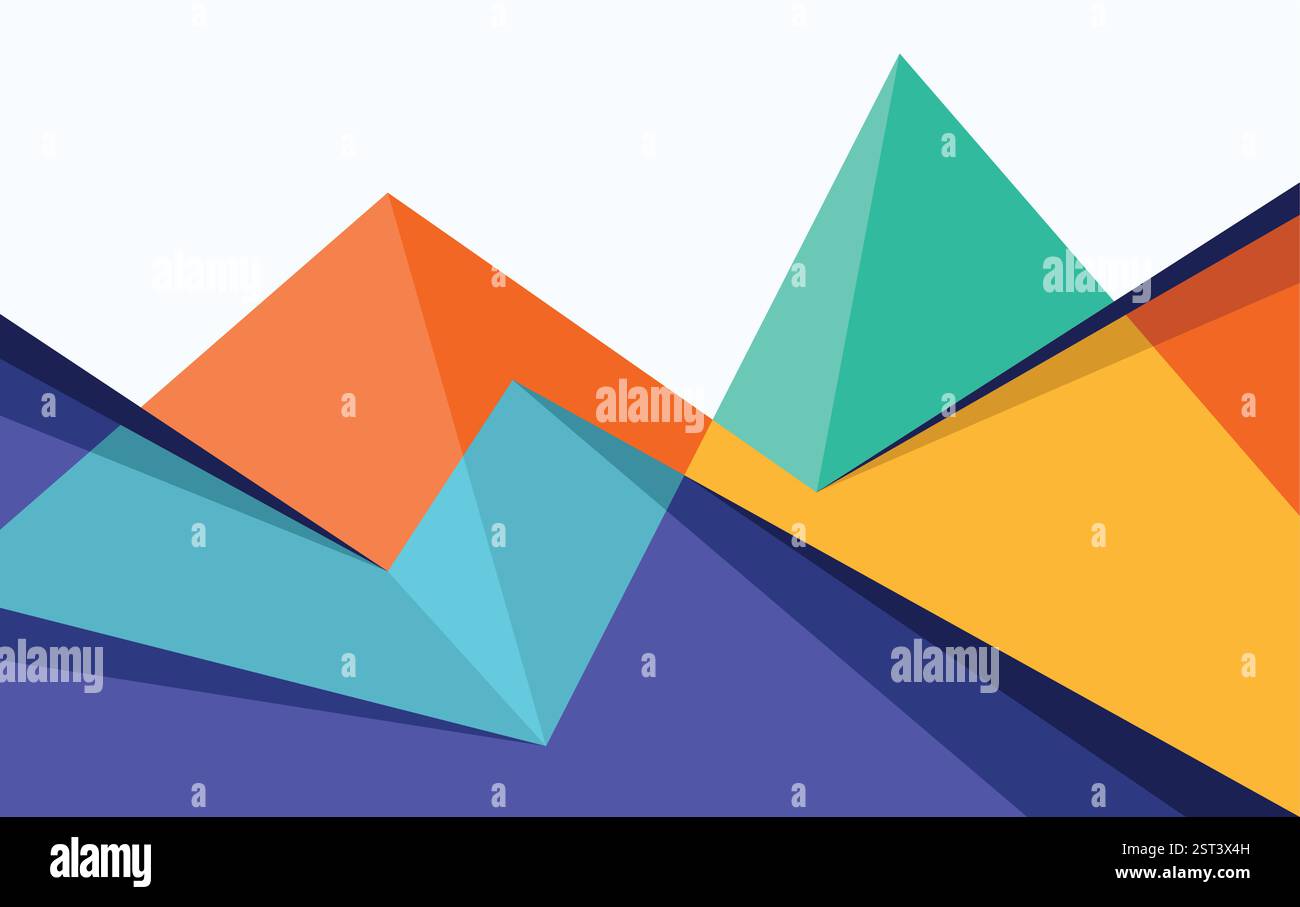 High Mountain Abstract Geometric Background Vector full color Stock Vector
